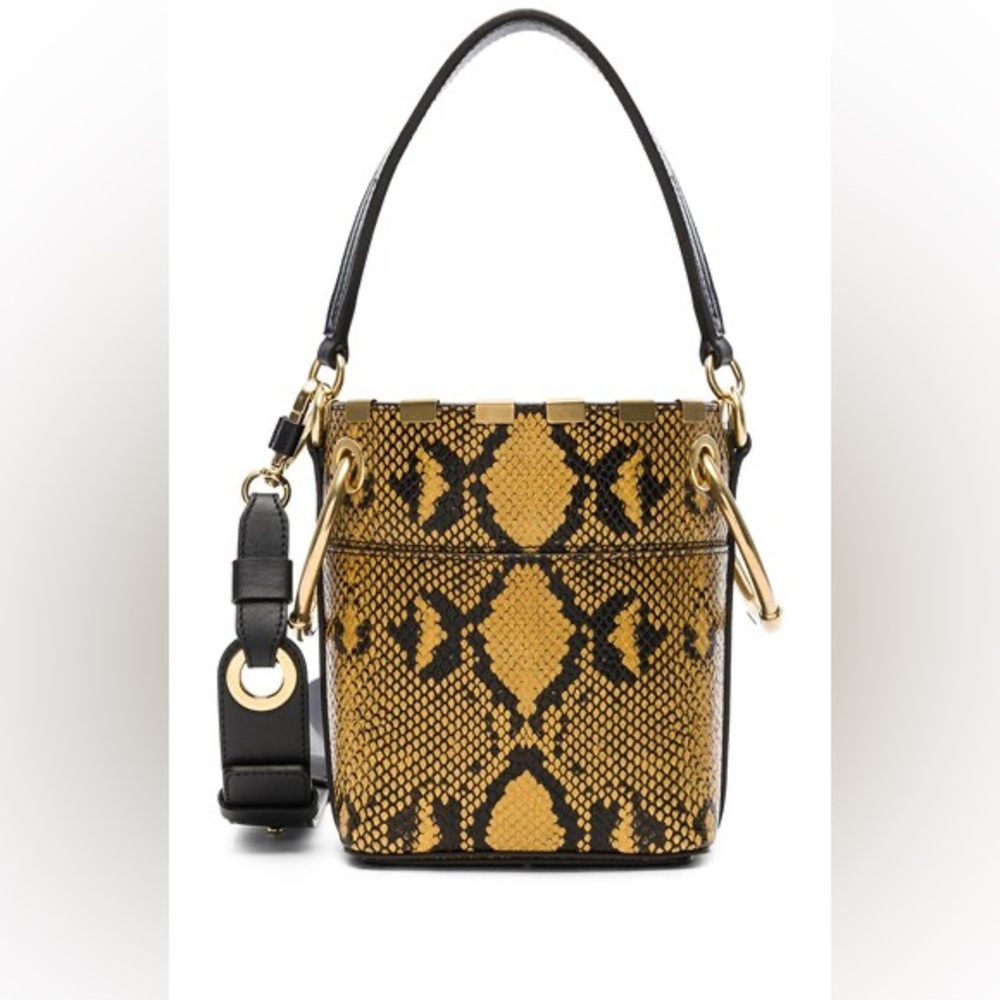 Chloe Roy Snakeskin Pattern Bucket Bag